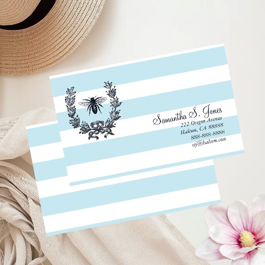 Carte d'appel traditionnelle Wreath/Napoleonic Bee