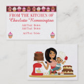 Carte D'appel Traitements de maman / Cupcake / Boulangerie (Devant / Derrière)