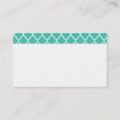 Carte D'appel Trellis marocain de tuiles de turquoise (Dos)