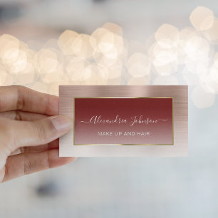 Carte D'appel Trendy Rose Gold Ombre maquillage Artiste Cheveux