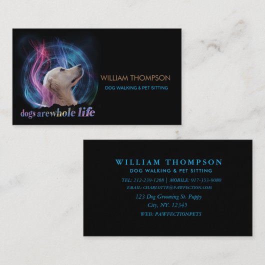 Carte D'appel Trendy Walker chien Sitter pour animaux de compagn (Devant / Derrière)