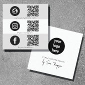 Carte D'appel Triple Icon & QR Code Business Social Media Logo