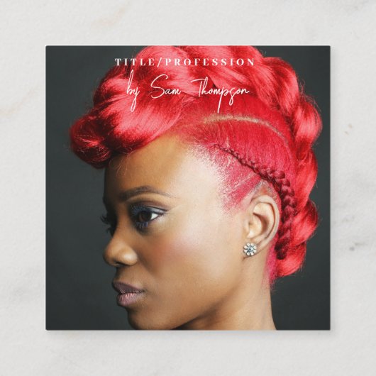 Carte D'appel Triple Icon QR Code Full Photo Social Media Red (Dos)