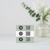 Carte D'appel Triple Icon QR Code Social Media Eucalyptus (Debout devant)
