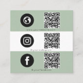 Carte D'appel Triple Icon QR Code Social Media Eucalyptus (Devant)