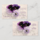 Carte D'appel Trois pansies violettes maman (Devant / Derrière)