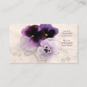 Carte D'appel Trois pansies violettes maman (Dos)