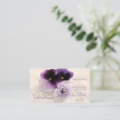 Carte D'appel Trois pansies violettes maman (Debout devant)