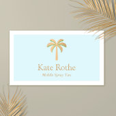 Carte D'appel Tropical Gold Palm Tree Spray Tanning