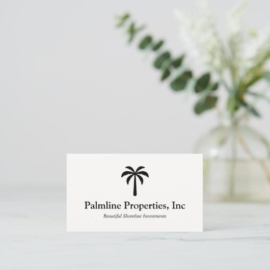Carte D'appel Tropical Palm Tree Beach Front Immobilier (Debout devant)