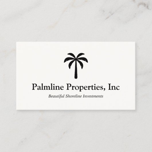 Carte D'appel Tropical Palm Tree Beach Front Immobilier (Devant)