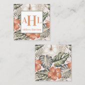 Carte d'appel tropicale, Boîtier Monogramme (Devant / Derrière)