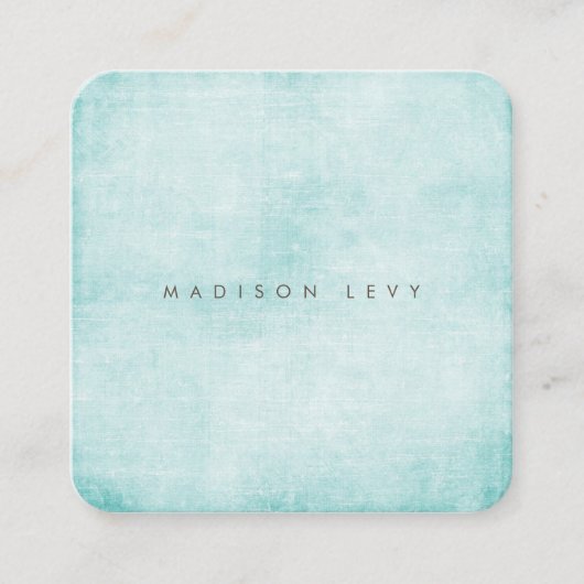 Carte D'appel Turquoise Minimaliste Distressed Texté (Devant)