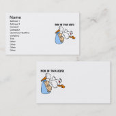 Carte D'appel Twin Boys Maman Cadeaux de cigognes (Devant / Derrière)