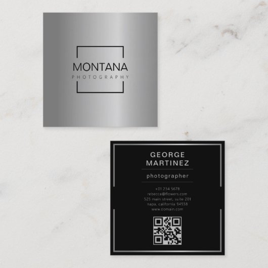 Carte D'appel Un argent luxueux avec code qr (Devant / Derrière)
