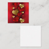 Carte D'appel Valentines dorées et rouges (Devant / Derrière)