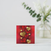 Carte D'appel Valentines dorées et rouges (Debout devant)