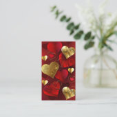 Carte D'appel Valentines dorées et rouges (Debout devant)