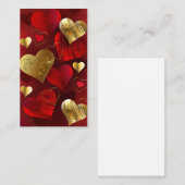 Carte D'appel Valentines dorées et rouges (Devant / Derrière)