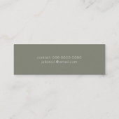 Carte D'appel Vert Eucalyptus Chaud Minimaliste (Dos)