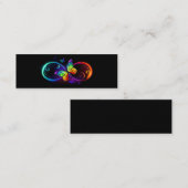 Carte D'appel Vibrant infinity with rainbow butterfly on black (Devant / Derrière)