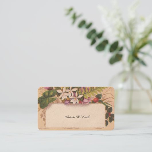 Carte d'appel victorienne - Floral (Debout devant)