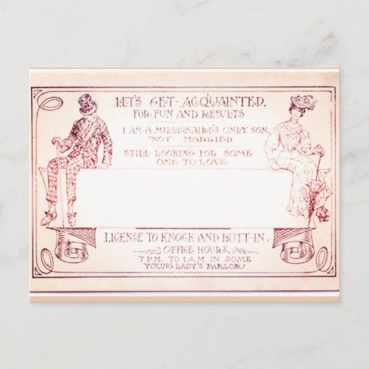 Carte d'appel victorienne millionnaire (Devant)