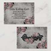 Carte D'appel Vieille clé et roses (Devant / Derrière)