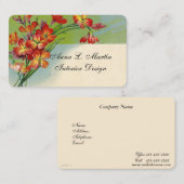 Carte d'appel vintage Red Floral (Devant / Derrière)