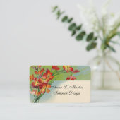 Carte d'appel vintage Red Floral (Debout devant)