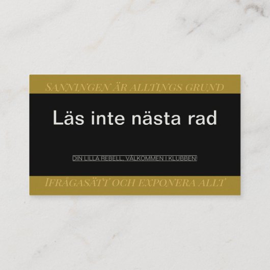 Carte D'appel Visitkort — Connect, Elegant rebel (Swedish) (Dos)