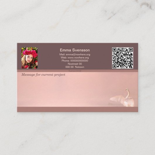 Carte D'appel Visitkort — Connect, Swan (Devant)
