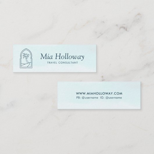 Carte D'appel Voiture d'appel d'affaires Boho Minimal Palm Tree  (Devant / Derrière)