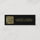 Carte D'appel Votre code QR personnalisé Nom du logo Black Gold (Dos)