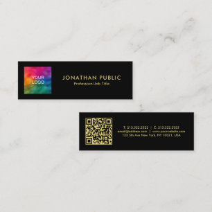 Carte D'appel Votre code QR personnalisé Nom du logo Black Gold 