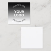 Carte D'appel Votre logo | Dégradé noir & blanc moderne modifiab (Devant / Derrière)