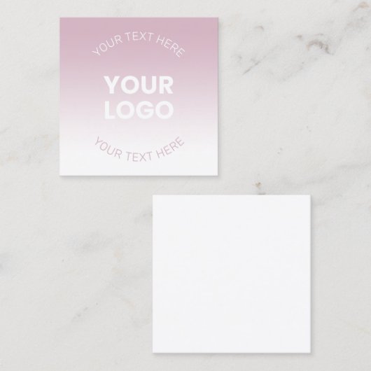 Carte D'appel Votre logo | Moderne Dusty Rose & Blanc Ombre (Devant / Derrière)