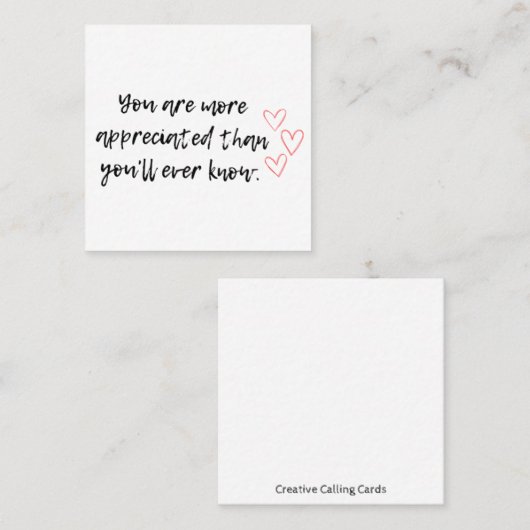 Carte D'appel Vous Êtes Apprécié (Devant / Derrière)