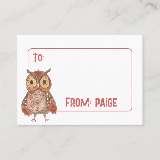 Carte D'appel Vous êtes Magnifique Chouettes Classroom Valentine (Dos)