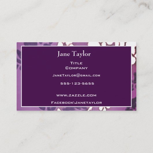 Carte d'appel Wisteria (Dos)