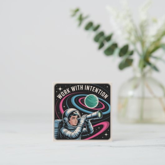 Carte D'appel Work With Intention (Debout devant)