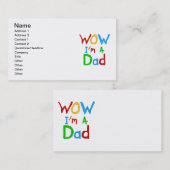 Carte D'appel WOW Je suis un t-shirt papa et des GIfts (Devant / Derrière)