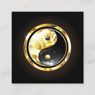 Carte D'appel Yin Yang or sur noir