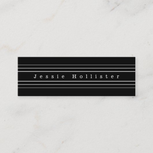 Carte D'appel Your Custom Text & Modern Stripes | Black & White (Devant)