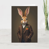Carte Dapper Rabbit Portrait Card (Devant)