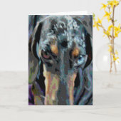 Carte Dapple Dachshund (Fleur jaune)