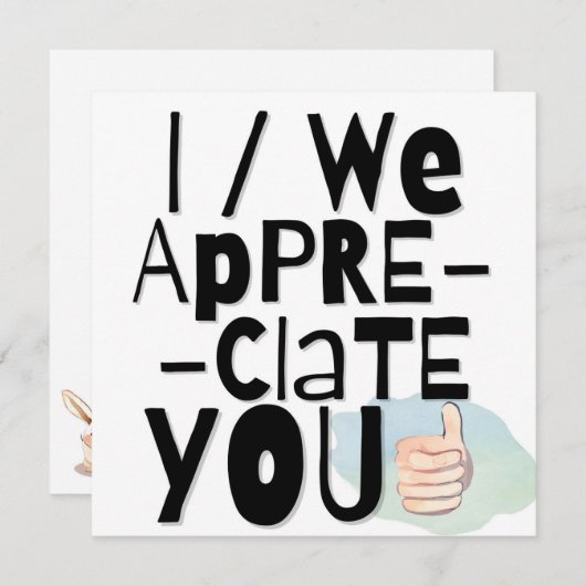 Carte d'appréciation (Devant / Derrière)