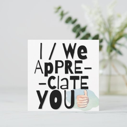 Carte d'appréciation (Debout devant)