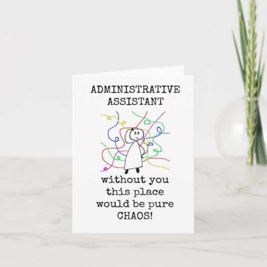 Carte d'appréciation Admin Assistant, Chaos Pur (Devant)