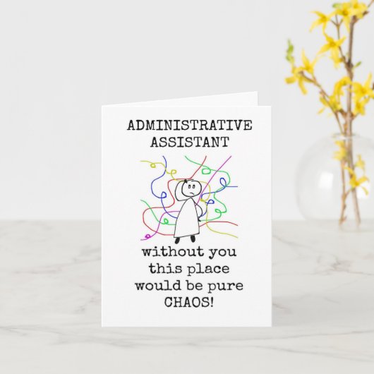 Carte d'appréciation Admin Assistant, Chaos Pur (Fleur jaune)